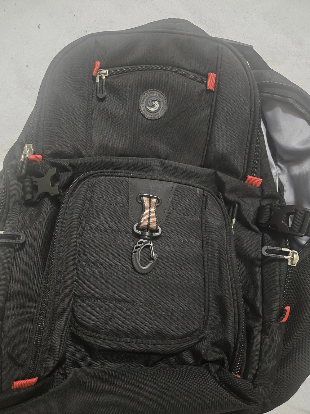 Black Men's Backpack with Usb Charger and Lock